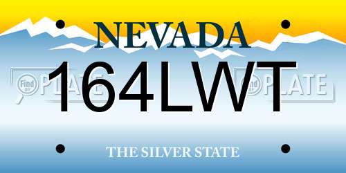 164LWT Nevada License Plate