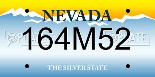 164M52 Nevada License Plate