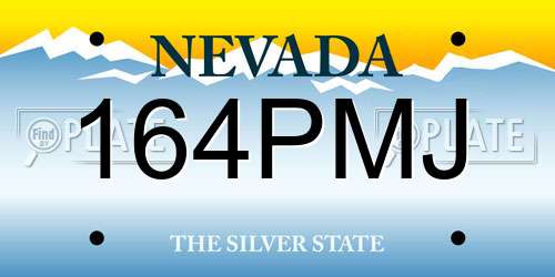 164PMJ Nevada License Plate
