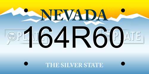 164R60 Nevada License Plate