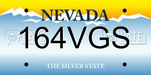 164VGS Nevada License Plate