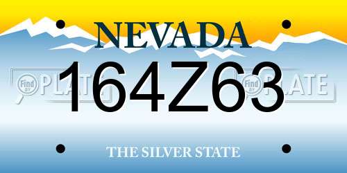 164Z63 Nevada License Plate