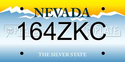 164ZKC Nevada License Plate