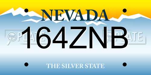 164ZNB Nevada License Plate