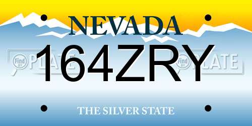 164ZRY Nevada License Plate