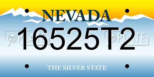 16525T2 Nevada License Plate