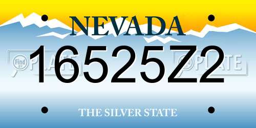 16525Z2 Nevada License Plate