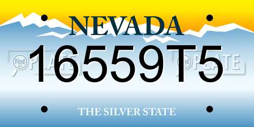 16559T5 Nevada License Plate