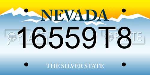 16559T8 Nevada License Plate