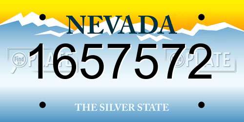 1657572 Nevada License Plate