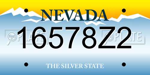 16578Z2 Nevada License Plate