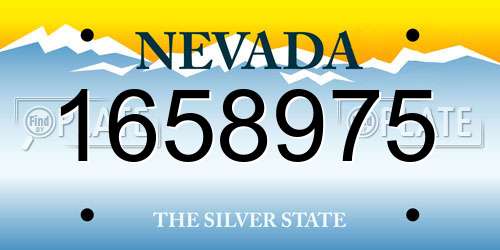 1658975 Nevada License Plate