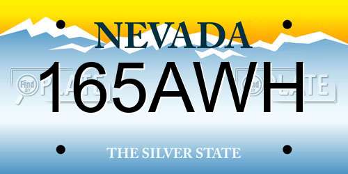 165AWH Nevada License Plate