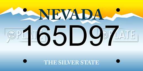 165D97 Nevada License Plate