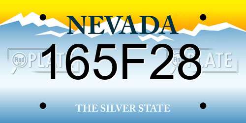 165F28 Nevada License Plate