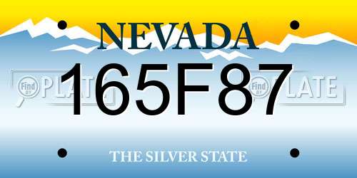 165F87 Nevada License Plate