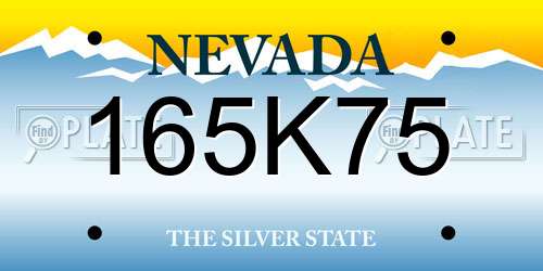 165K75 Nevada License Plate