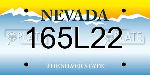 165L22 Nevada License Plate