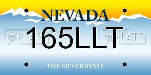 165LLT Nevada License Plate