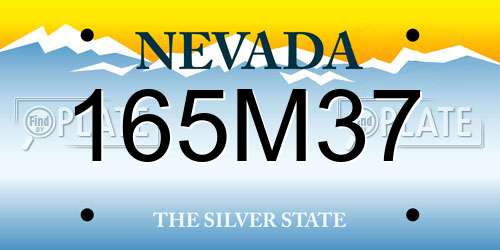 165M37 Nevada License Plate
