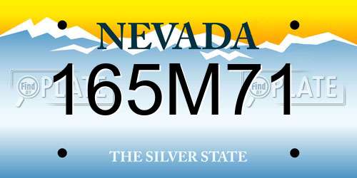 165M71 Nevada License Plate