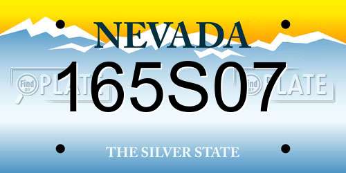 165S07 Nevada License Plate