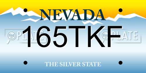 165TKF Nevada License Plate