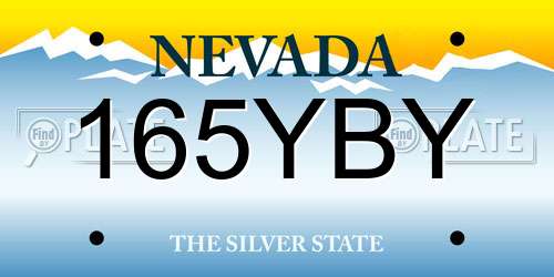 165YBY Nevada License Plate
