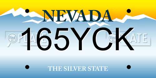 165YCK Nevada License Plate