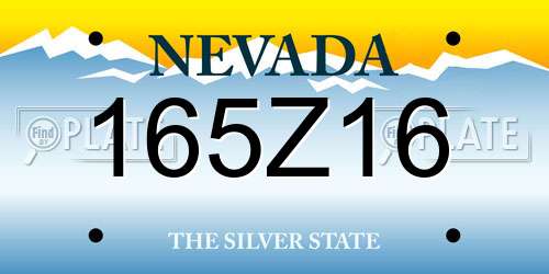 165Z16 Nevada License Plate