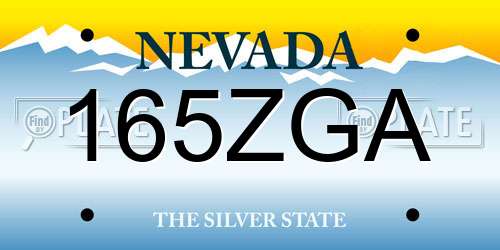 165ZGA Nevada License Plate