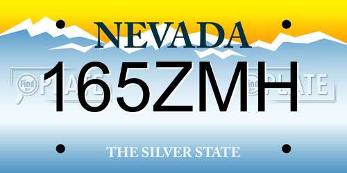 165ZMH Nevada License Plate