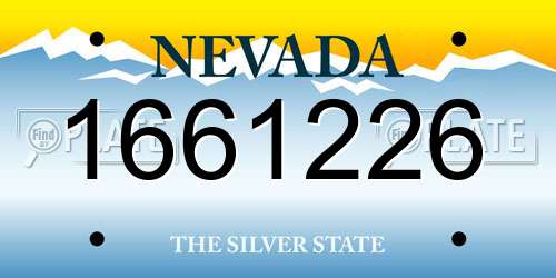 1661226 Nevada License Plate