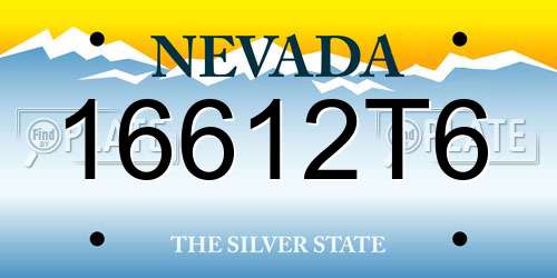 16612T6 Nevada License Plate