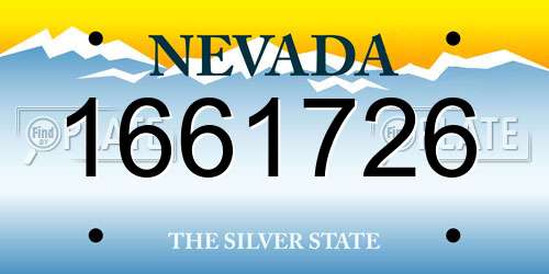 1661726 Nevada License Plate