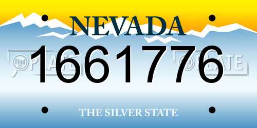1661776 Nevada License Plate