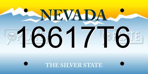 16617T6 Nevada License Plate