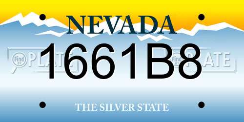 1661B8 Nevada License Plate
