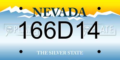 166D14 Nevada License Plate