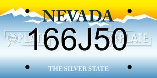 166J50 Nevada License Plate