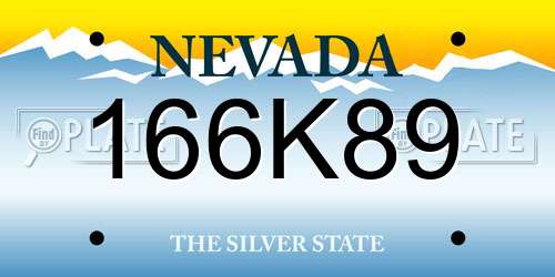 166K89 Nevada License Plate