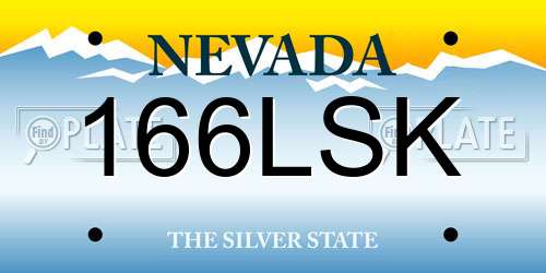 166LSK Nevada License Plate