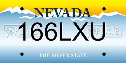 166LXU Nevada License Plate