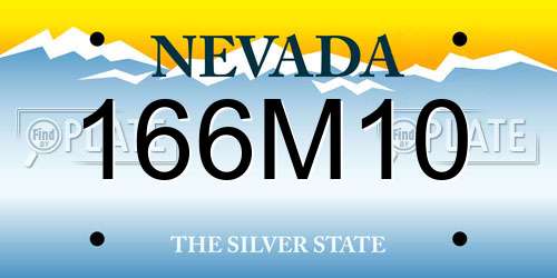 166M10 Nevada License Plate