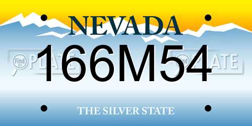 166M54 Nevada License Plate