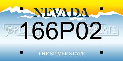 166P02 Nevada License Plate