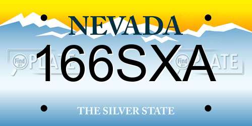 166SXA Nevada License Plate