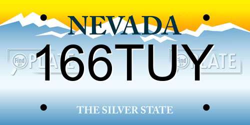 166TUY Nevada License Plate