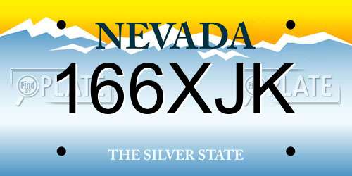 166XJK Nevada License Plate