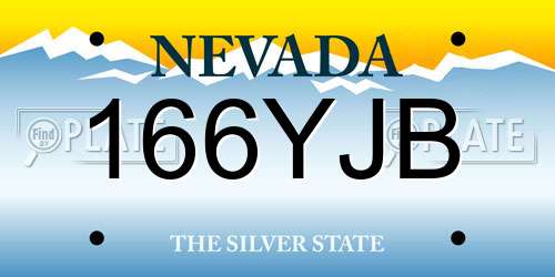 166YJB Nevada License Plate